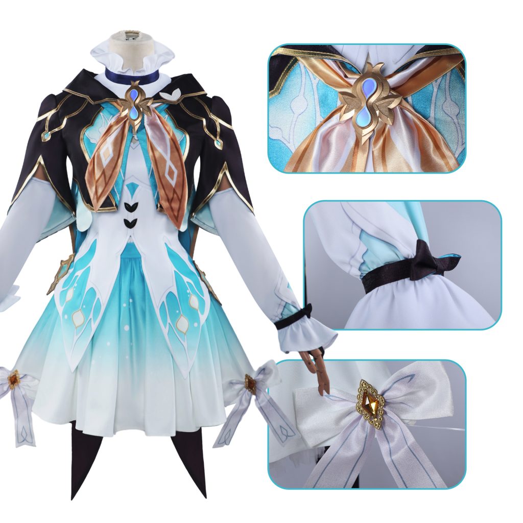 Firefly costume jacket with chest clasp, cuffs and waist bow details