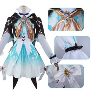 Firefly costume jacket with chest clasp, cuffs and waist bow details