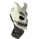White skull mask side profile with strap
