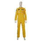 Yellow PHM mission jumpsuit with chest patches and cargo pockets