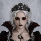Gothic Creature Crown — Spider, Bat & Skull Styles — worn position and detail