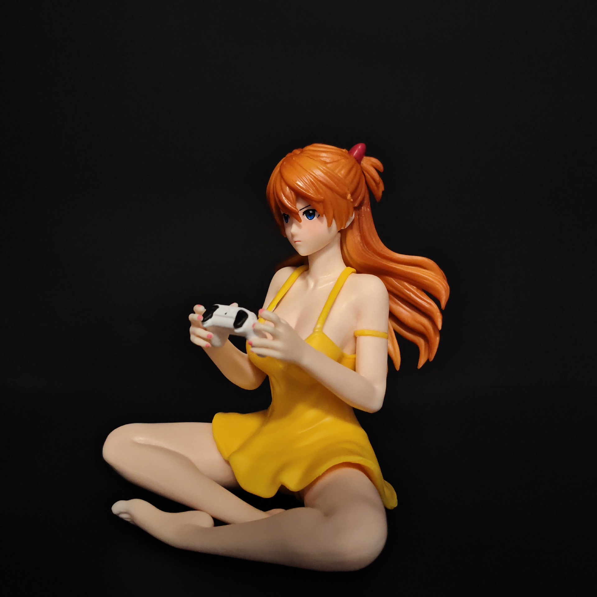Seated Asuka gaming figure from front three-quarter angle