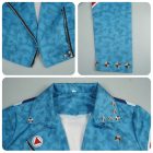 Cammy blue jacket zipper collar and cuff construction details