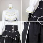 Maelle jabot flared cuff buttons and layered waist piping details