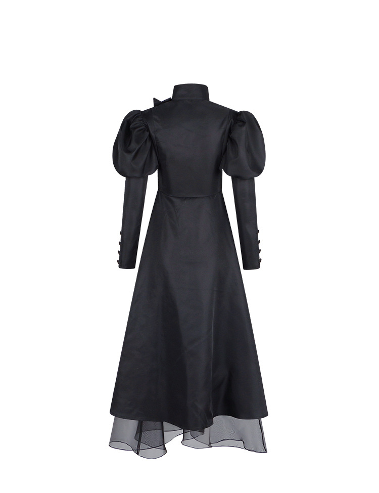 Rear of Elphaba black dress and sheer hem