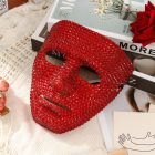 Red faceted full-face mask