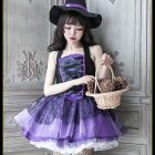 Witch dress front lacing and purple web-pattern skirt