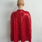 Back view of red sequin cape