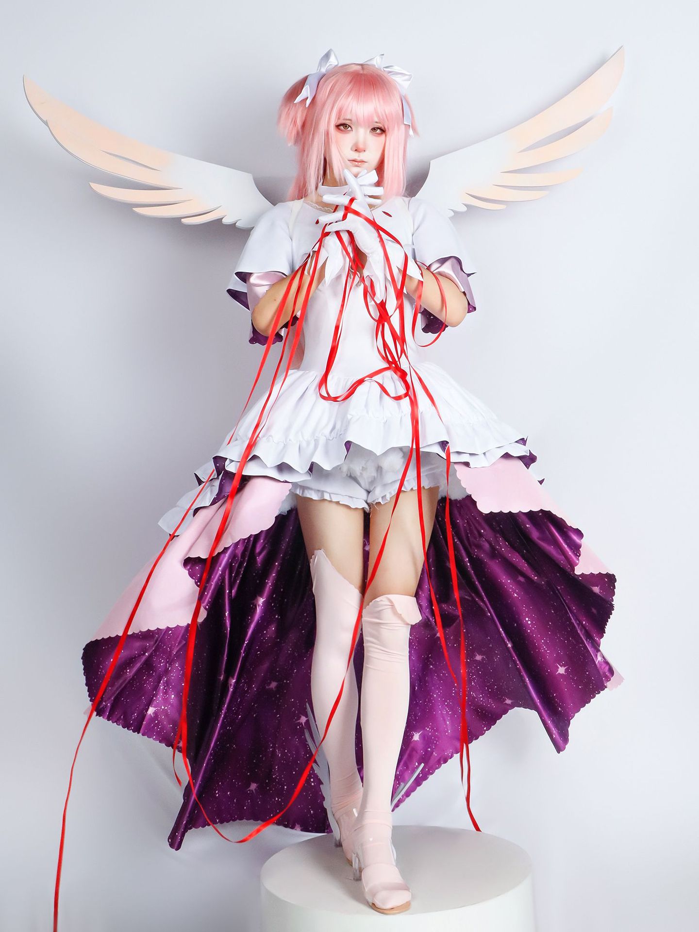 Madoka goddess costume worn front view