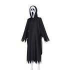Ghostface black hooded robe and white screaming-face mask