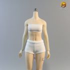 White figure bandeau and shorts shown on display mannequin, mannequin excluded