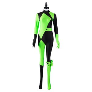 Shego green and black full-length costume suit, front view