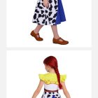Jessie-inspired kids costume skirt and flutter sleeves from side and back