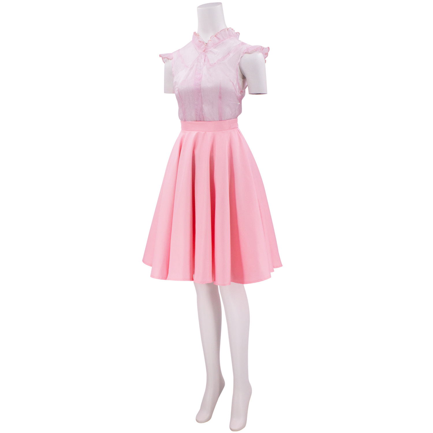 Blouse and skirt rear zipper details