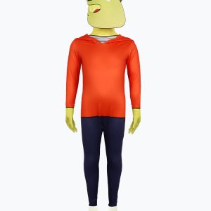Charlie Dompler orange and navy costume with yellow character headpiece