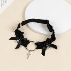 Black cat-ear thigh accessory rear strap sliders