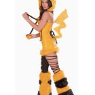 Side and back view of yellow costume with zigzag tail and rear lacing