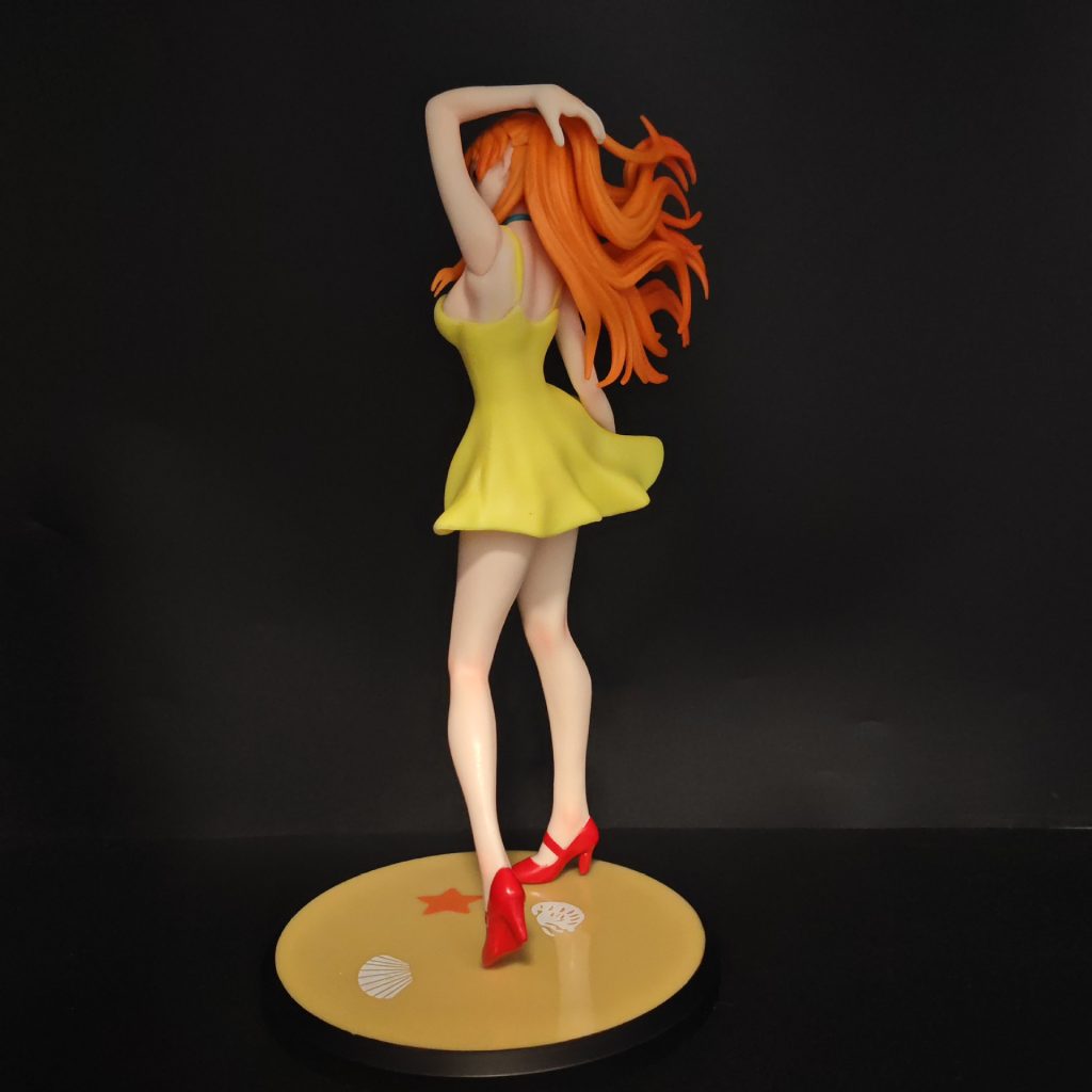 Rear three-quarter view of Asuka figure and display base