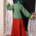 Back of the Maomao green top and red skirt