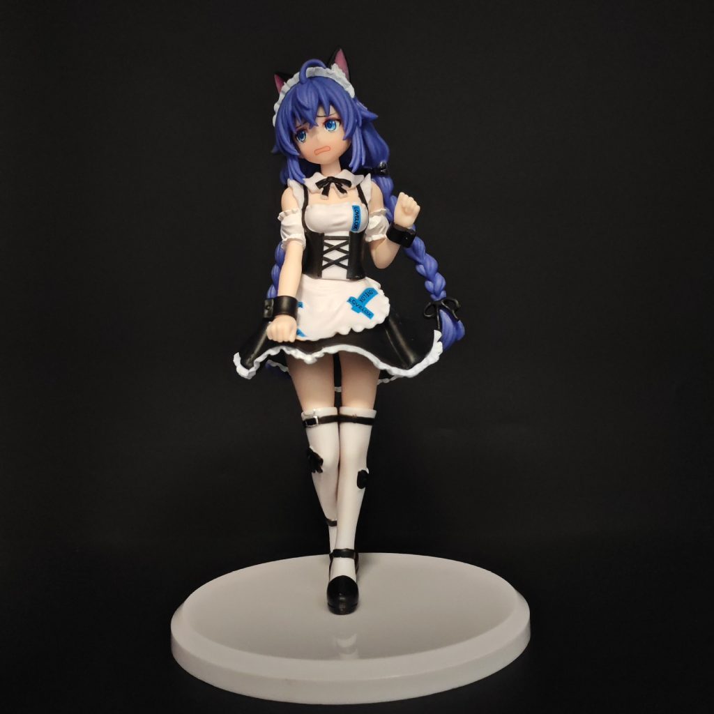 Standing Roxy cat-maid figurine with white round base