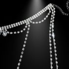 Silver rhinestone collar teardrop and extender detail
