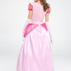 Pink Princess Peach dress rear zipper and gathered hip overlays