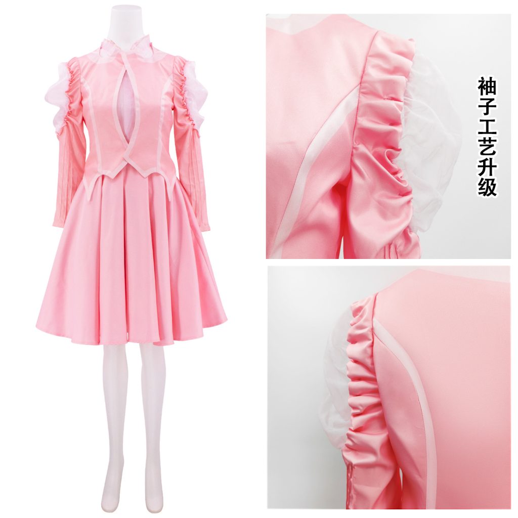 Glinda ruffled neckline and translucent puff-shoulder detail