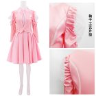 Glinda ruffled neckline and translucent puff-shoulder detail
