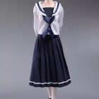 CD031 long navy sailor outfit worn on a display figure; figure and styling accessories excluded