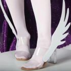 Pale pink Madoka cosplay shoes worn detail