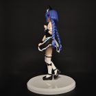 Standing cat-maid figure side profile with skirt and long braids