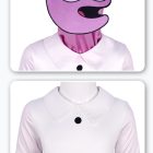 Pim flat character face panel, eye apertures and white pointed collar detail