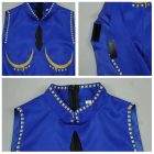 Chun-Li costume neckline and hook-and-loop cape fastening details