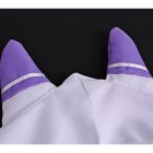 Emilia white hood with purple pointed ears