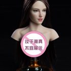 SUPER DUCK SDH018-C long dark-brown head sculpt on photo display bust; bust not included, seller badge over bust