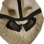 Interior of skull mask with elastic straps and mesh eye panels