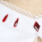 Madoka dress red jewel accents at neckline