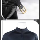 Leon dark long-sleeve top with quarter-zip stand collar
