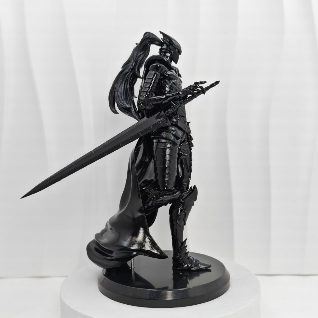 Black Shadow Knight Igris figure side view showing sword and display base