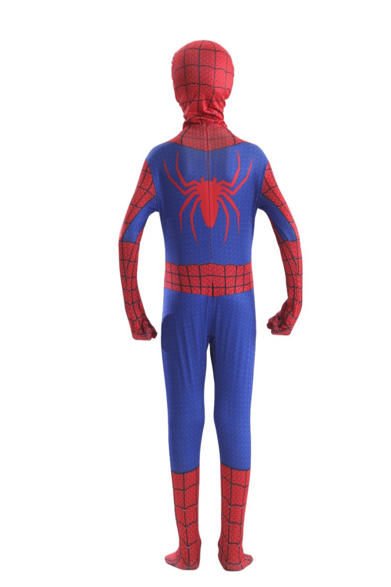 Back of red and blue Spider-Man costume with red spider motif