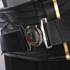Metal buckle and black waist strap on male Rover costume