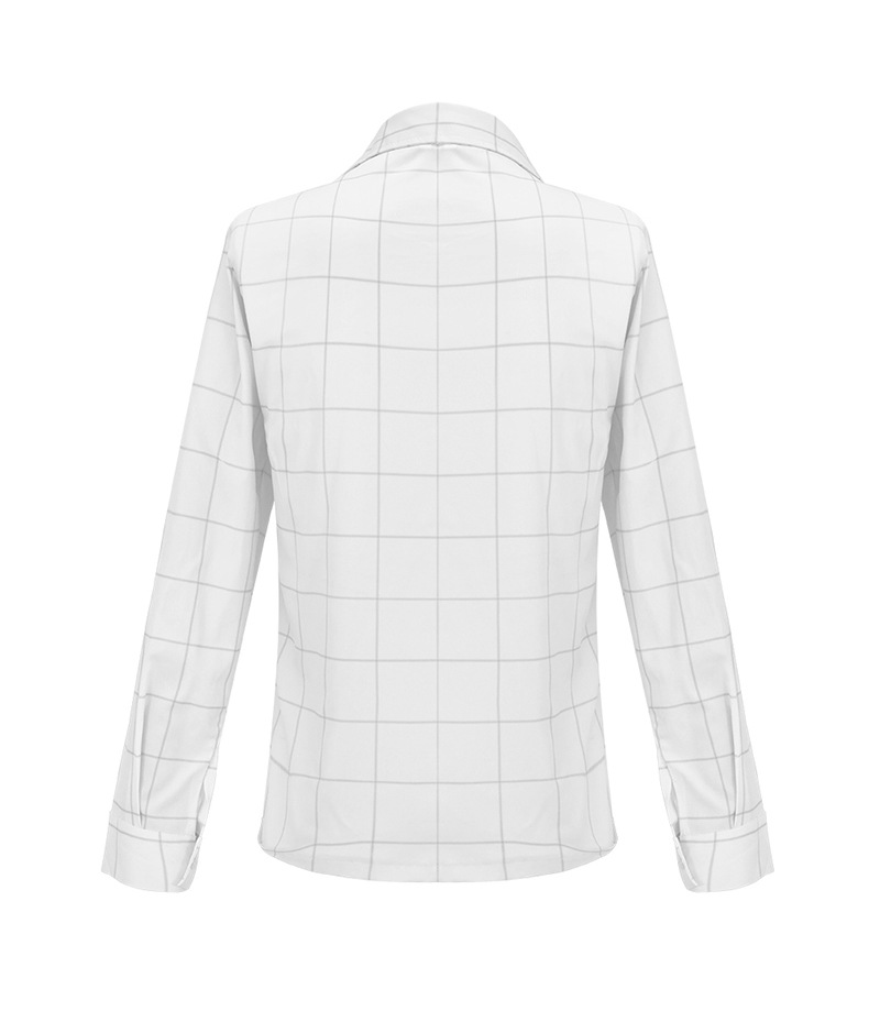 Back of Jinu white windowpane shirt