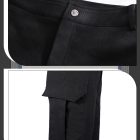 Leon black cargo trousers with button waist and flap pocket