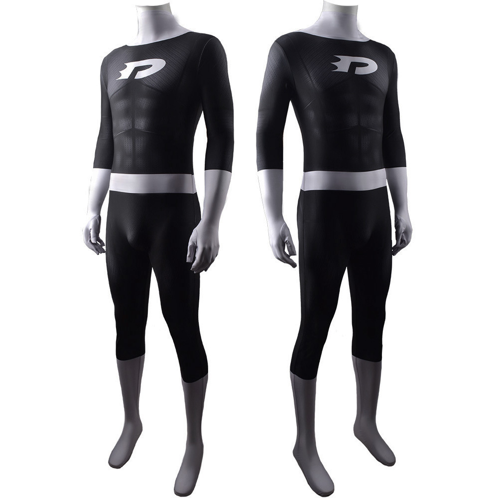 Angled views of the Danny Phantom bodysuit