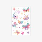 Pastel butterflies and flower temporary tattoo sheet