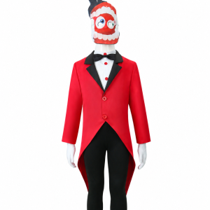 Caine red tailcoat costume with optional printed face mask