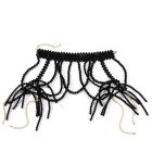 Draped Bead Fringe Shoulder Cape Jewelry — Black cape