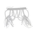 Draped Bead Fringe Shoulder Cape Jewelry — Silver-colored cape