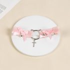 Cat-Ear Ring Bow and Bell Thigh Accessory — Pink