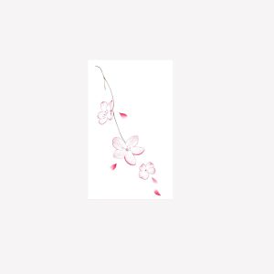 Fine pink cherry blossom and falling petals temporary tattoo sheet